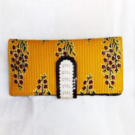 Namaste India Handicrafts Handmade Card Holder Bag (Yellow)