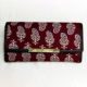 3 Fold Handblock Printed Cotton Wallet with Leatherette (Cherry)
