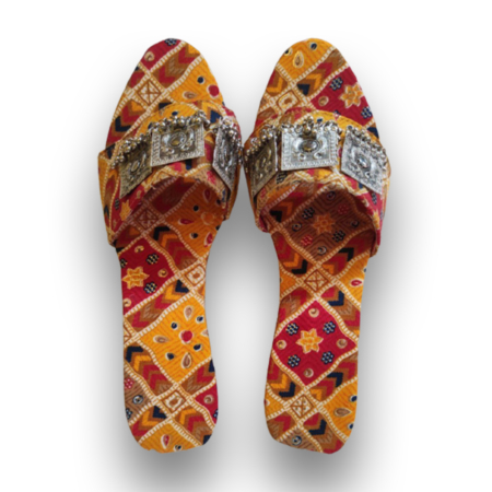 Namaste India Handicrafts Printed Synthetic Sliders for Women (Multicolour)