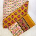Namaste India Handicrafts Premium Hand Block Sanganeri Print Cotton Suit With Dupatta